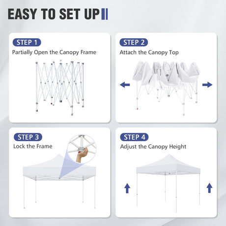 10x10 Commercial Canopy with High Peak, White - Eagle Peak®