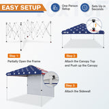 10x10 Commercial Pop up Canopy with 1 Sidewall - Eagle Peak