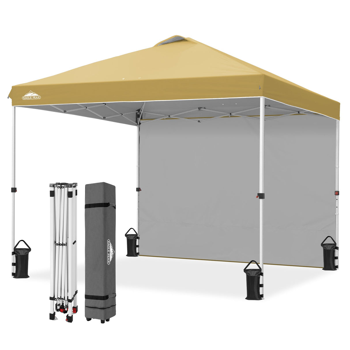 10x10 Commercial Pop up Canopy with 1 Sidewall - Eagle Peak