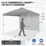 10x10 Commercial Pop up Canopy with 1 Sidewall - Eagle Peak