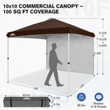 10x10 Commercial Pop up Canopy with 1 Sidewall - Eagle Peak