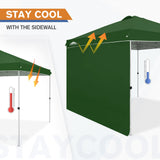 10x10 Commercial Pop up Canopy with 1 Sidewall - Eagle Peak Custom Canopy Tent