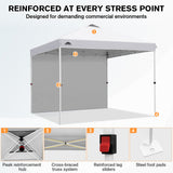 10x10 Commercial Pop up Canopy with 1 Sidewall - Eagle Peak