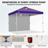 10x10 Commercial Pop up Canopy with 1 Sidewall - Eagle Peak