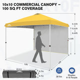 10x10 Commercial Pop up Canopy with 1 Sidewall - Eagle Peak