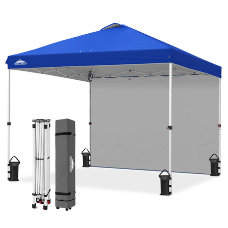 10x10 Commercial Pop up Canopy with 1 Sidewall - Eagle Peak