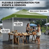 10x10 Commercial Pop up Canopy with 1 Sidewall - Eagle Peak