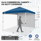 10x10 Commercial Pop up Canopy with 1 Sidewall - Eagle Peak