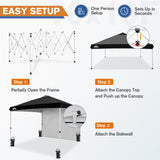 10x10 Commercial Pop up Canopy with 1 Sidewall - Eagle Peak