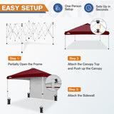 10x10 Commercial Pop up Canopy with 1 Sidewall - Eagle Peak
