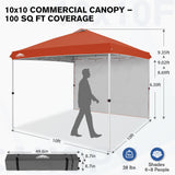 10x10 Commercial Pop up Canopy with 1 Sidewall - Eagle Peak