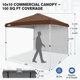 10x10 Commercial Pop up Canopy with 1 Sidewall - Eagle Peak