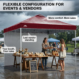 10x10 Commercial Pop up Canopy with 1 Sidewall - Eagle Peak