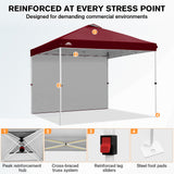 10x10 Commercial Pop up Canopy with 1 Sidewall - Eagle Peak
