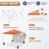 10x10 Commercial Pop up Canopy with 1 Sidewall - Eagle Peak