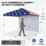 10x10 Commercial Pop up Canopy with 1 Sidewall - Eagle Peak