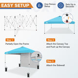 10x10 Commercial Pop up Canopy with 1 Sidewall - Eagle Peak