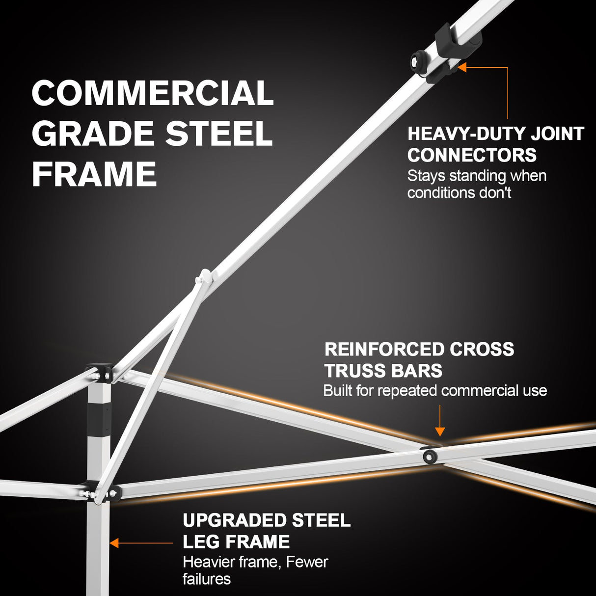 10x10 Commercial Pop up Canopy with 1 Sidewall - Eagle Peak