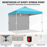 10x10 Commercial Pop up Canopy with 1 Sidewall - Eagle Peak