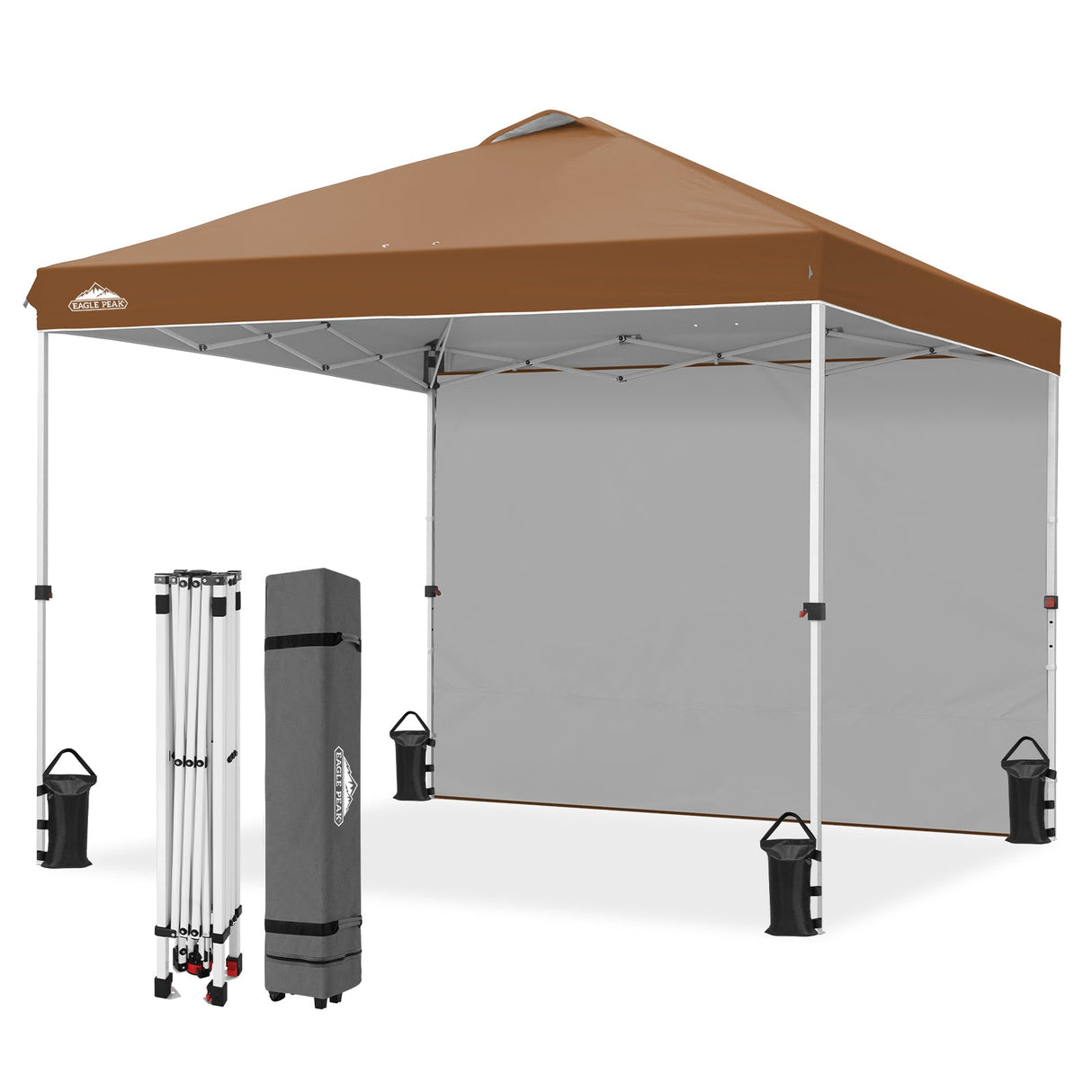 10x10 Commercial Pop up Canopy with 1 Sidewall - Eagle Peak