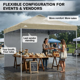 10x10 Commercial Pop up Canopy with 1 Sidewall - Eagle Peak