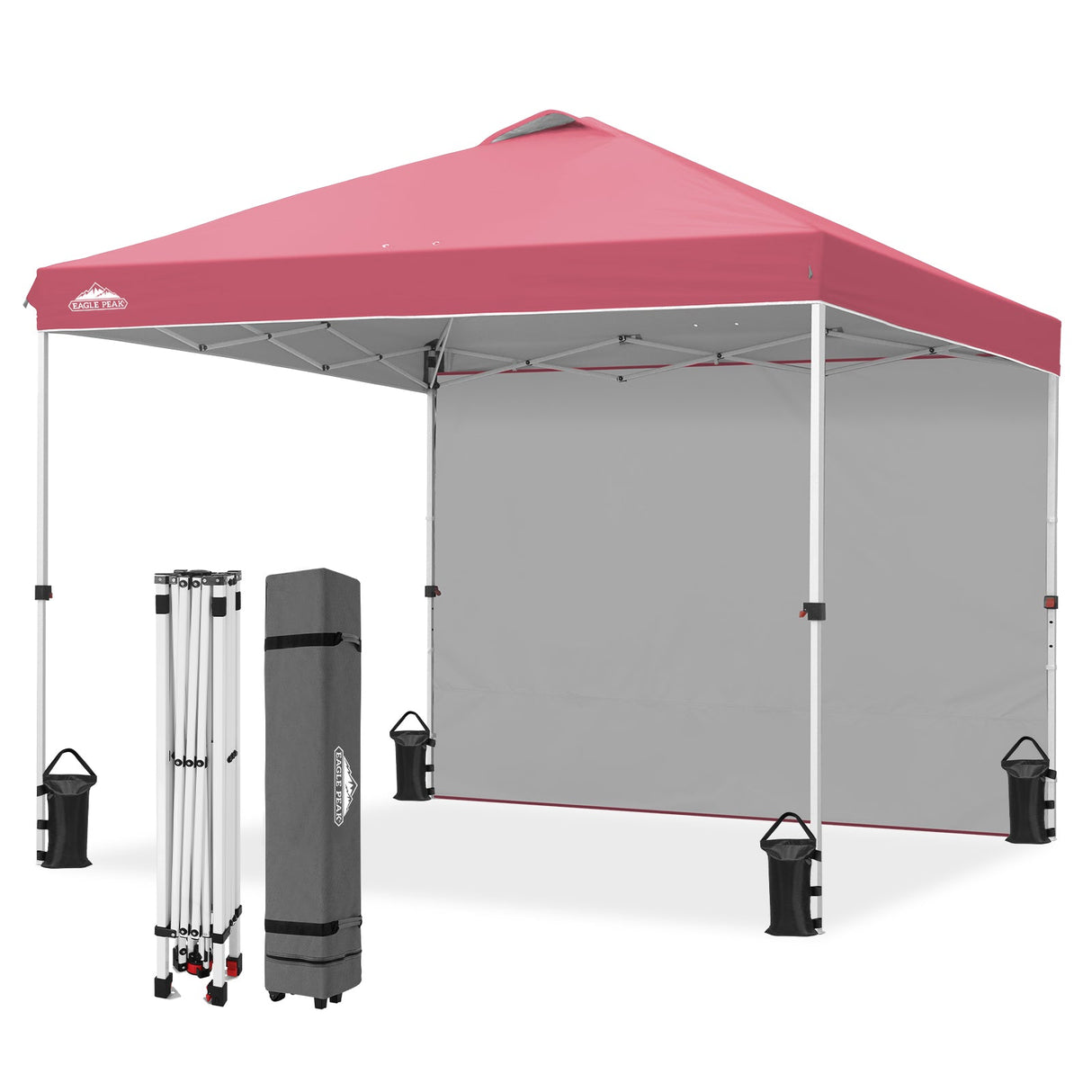 10x10 Commercial Pop up Canopy with 1 Sidewall - Eagle Peak