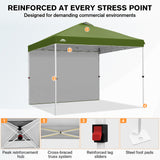 10x10 Commercial Pop up Canopy with 1 Sidewall - Eagle Peak