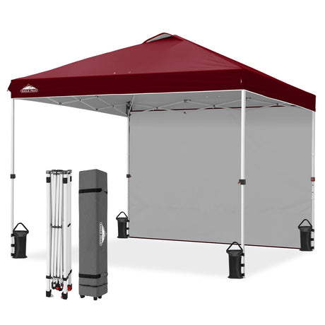 10x10 Commercial Pop up Canopy with 1 Sidewall - Eagle Peak