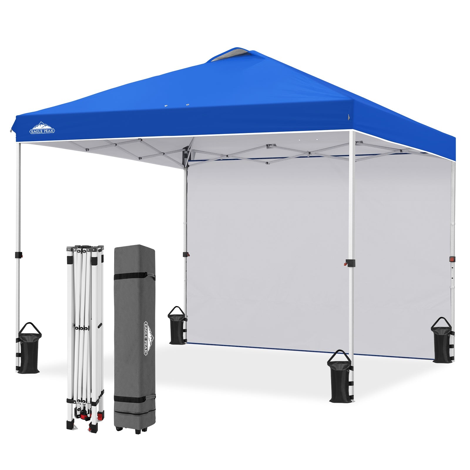 10x10 Pop Up Canopy Tent with Sidewall — PeakPush™ Setup – Eagle Peak®