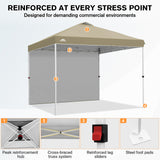 10x10 Commercial Pop up Canopy with 1 Sidewall - Eagle Peak