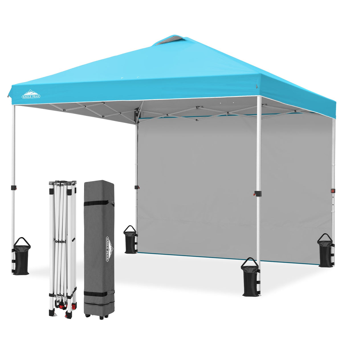 10x10 Commercial Pop up Canopy with 1 Sidewall - Eagle Peak