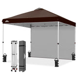 10x10 Commercial Pop up Canopy with 1 Sidewall - Eagle Peak