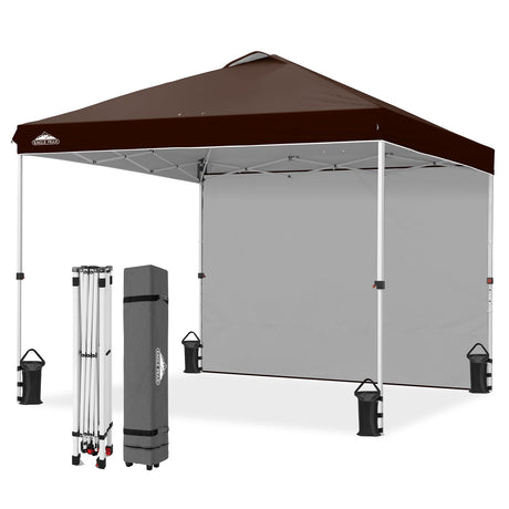 10x10 Commercial Pop up Canopy with 1 Sidewall - Eagle Peak