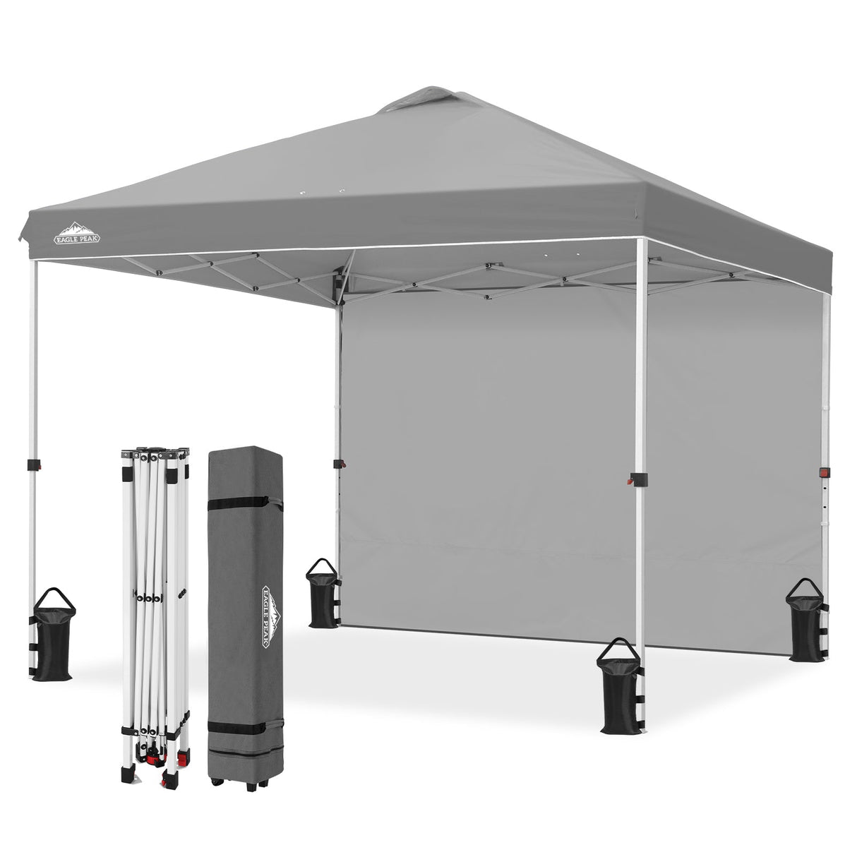 10x10 Commercial Pop up Canopy with 1 Sidewall - Eagle Peak
