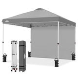 10x10 Commercial Pop up Canopy with 1 Sidewall - Eagle Peak