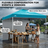 10x10 Commercial Pop up Canopy with 1 Sidewall - Eagle Peak