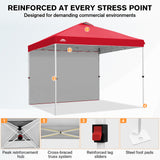 10x10 Commercial Pop up Canopy with 1 Sidewall - Eagle Peak