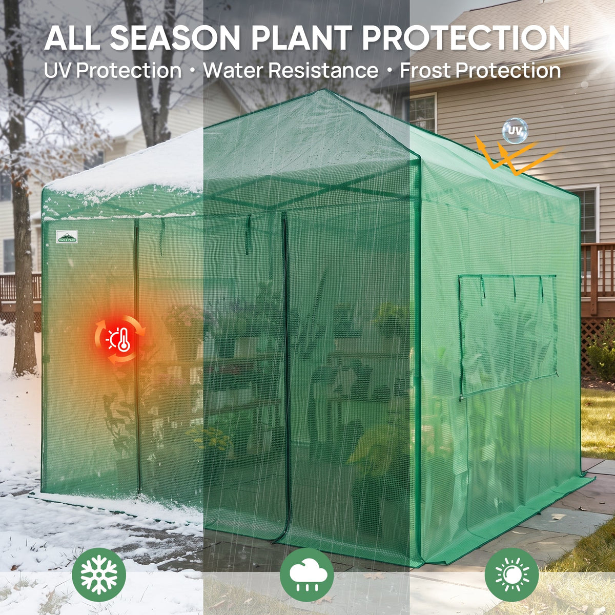 10x10 Easy Setup Pop Up Greenhouse - Eagle Peak®