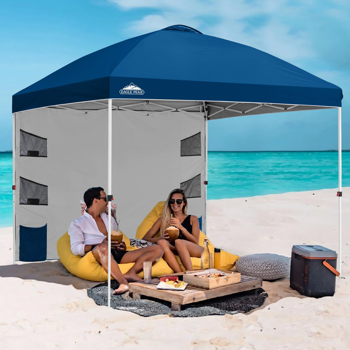 10x10 ft Pop Up Canopy Tent with Sidewall - Eagle Peak Custom Canopy Tent