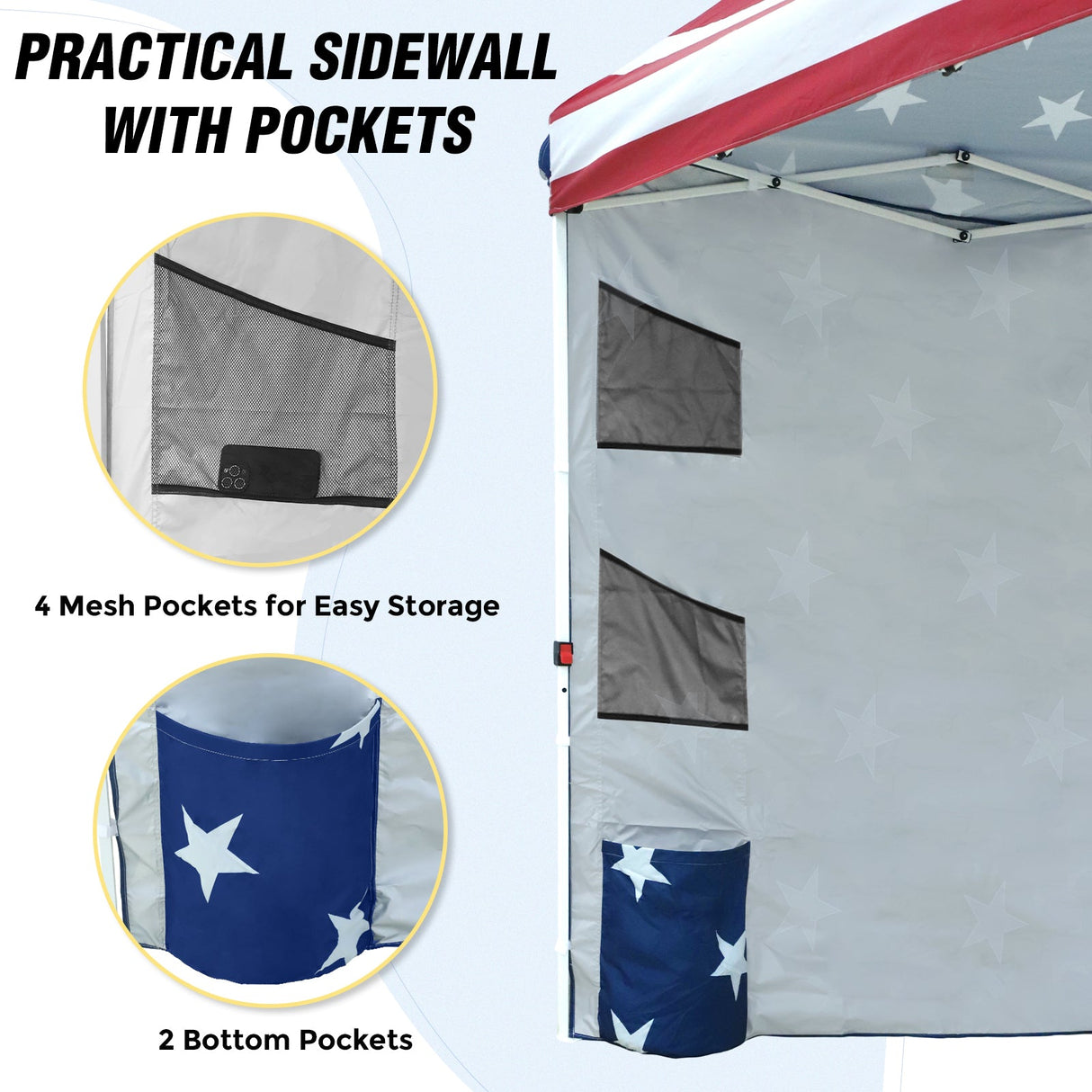 10x10 ft Pop Up Canopy Tent with Sidewall - Eagle Peak Custom Canopy Tent