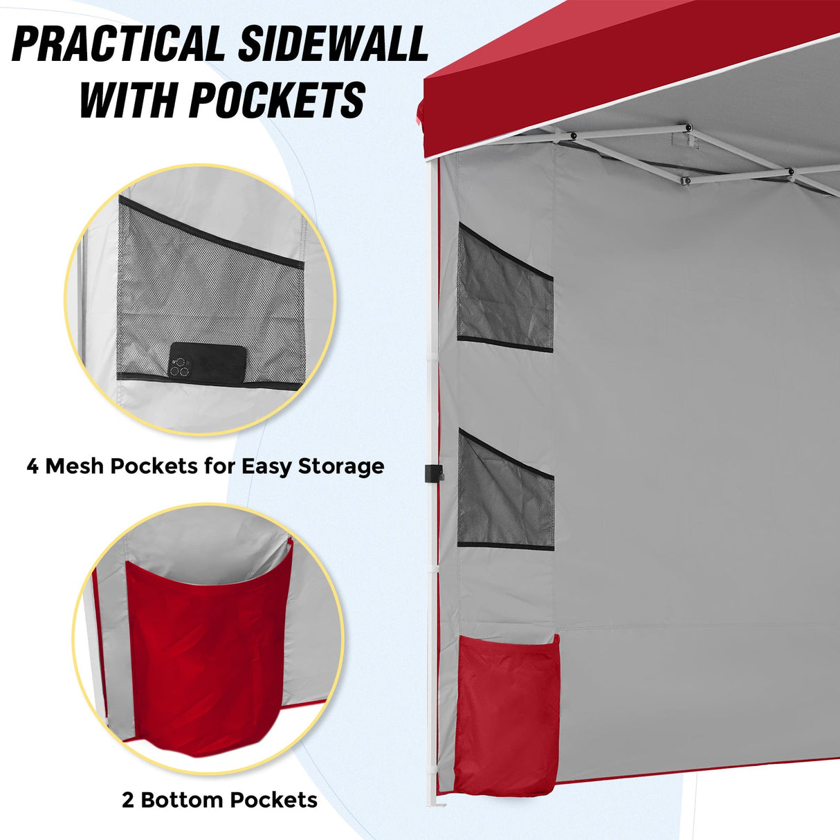 10x10 ft Pop Up Canopy Tent with Sidewall - Eagle Peak Custom Canopy Tent