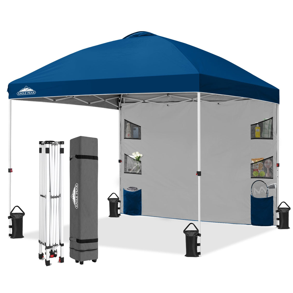 10x10 ft Pop Up Canopy Tent with Sidewall - Eagle Peak Custom Canopy Tent