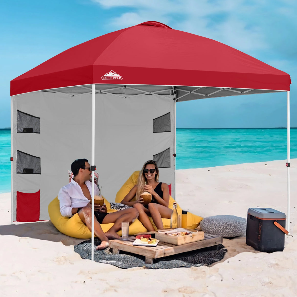 10x10 ft Pop Up Canopy Tent with Sidewall - Eagle Peak Custom Canopy Tent