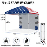 10x10 ft Pop Up Canopy Tent with Sidewall - Eagle Peak Custom Canopy Tent
