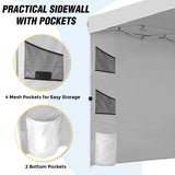 10x10 ft Pop Up Canopy Tent with Sidewall - Eagle Peak Custom Canopy Tent