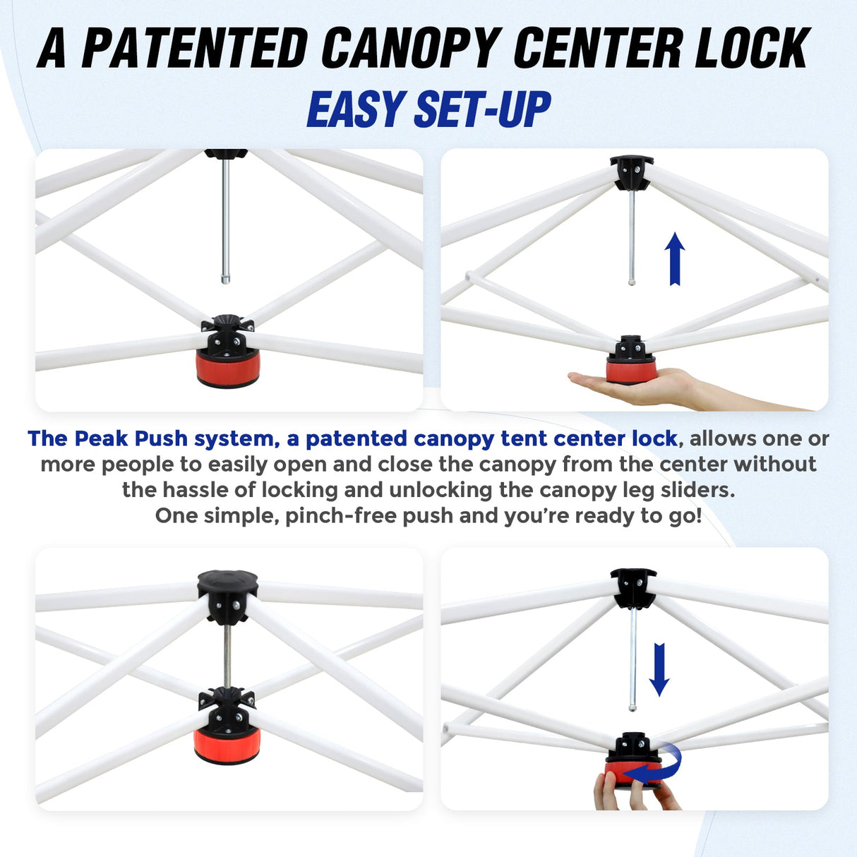 10x10 ft Pop Up Canopy Tent with Sidewall - Eagle Peak Custom Canopy Tent