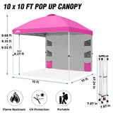 10x10 ft Pop Up Canopy Tent with Sidewall - Eagle Peak Custom Canopy Tent