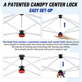 10x10 ft Pop Up Canopy Tent with Sidewall - Eagle Peak Custom Canopy Tent