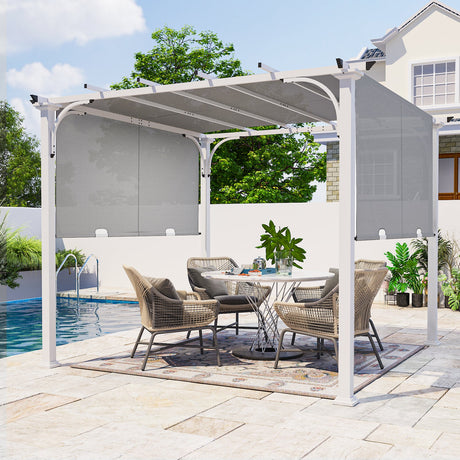 10x10 Metal Pergola with Textilene Top - Eagle Peak Custom Canopy Tent