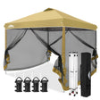 10x10 Outdoor Easy Pop up Canopy with Netting Mesh Side Walls - Eagle Peak Custom Canopy Tent